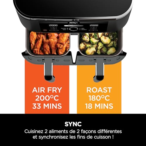 Ninja Foodi MAX Dual Zone Hot Air Fryer [AF400EU] 9.5 L Capacity, 2  Compartments, 6 Functions, Grey Black – TheBakkingBud